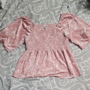 Belle Du Jour Pink Velvet Top